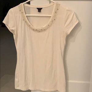 Cream colored short sleeve shirt - Ann Taylor
